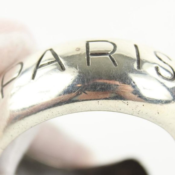 Chanel 96p Paris Silver Tone Bangle Bracelet Cuff - Picture 3 of 12